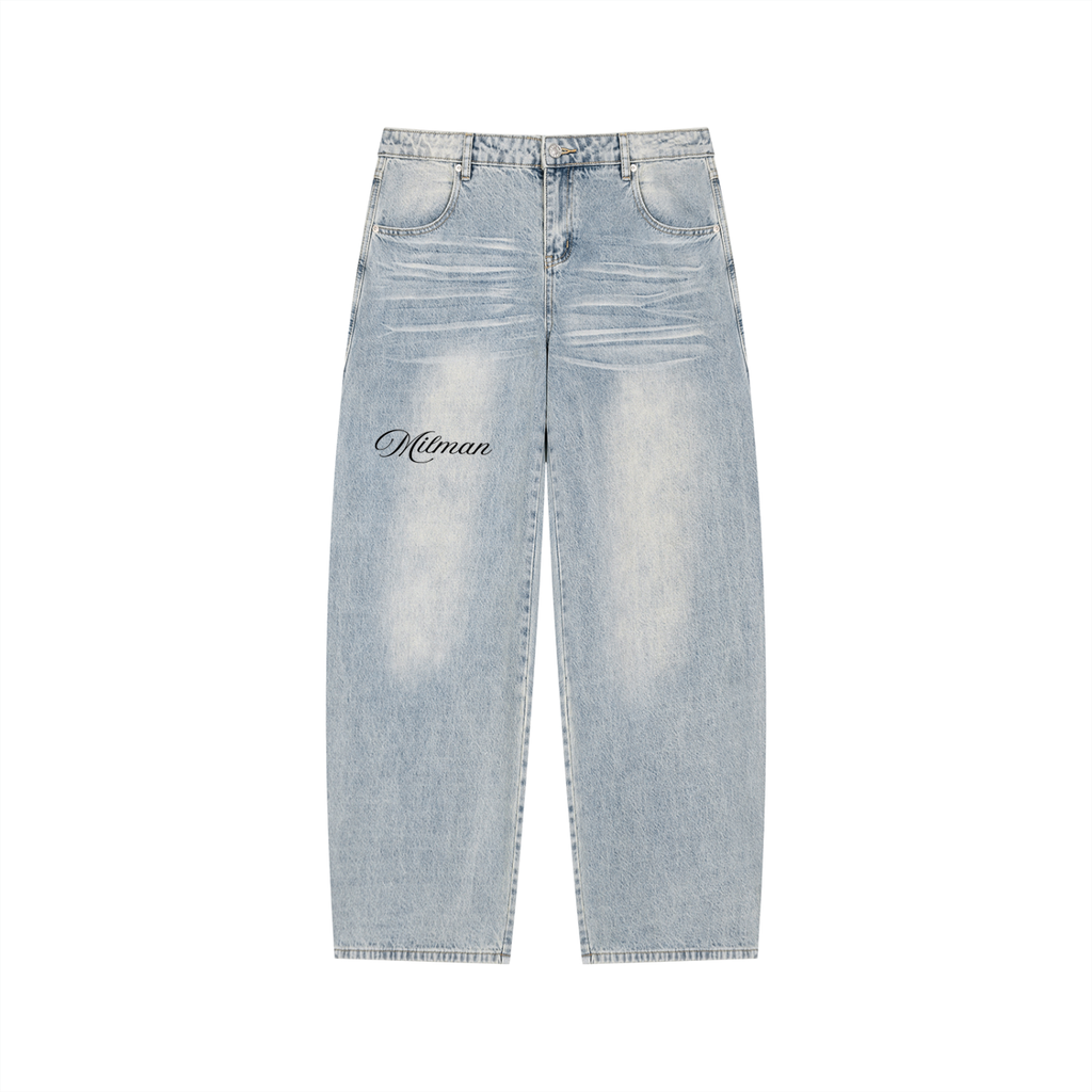 Men’s Enzyme Wash Wide Leg Jeans